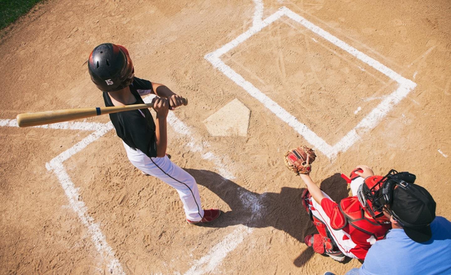 Batter and catcher at baseball plate