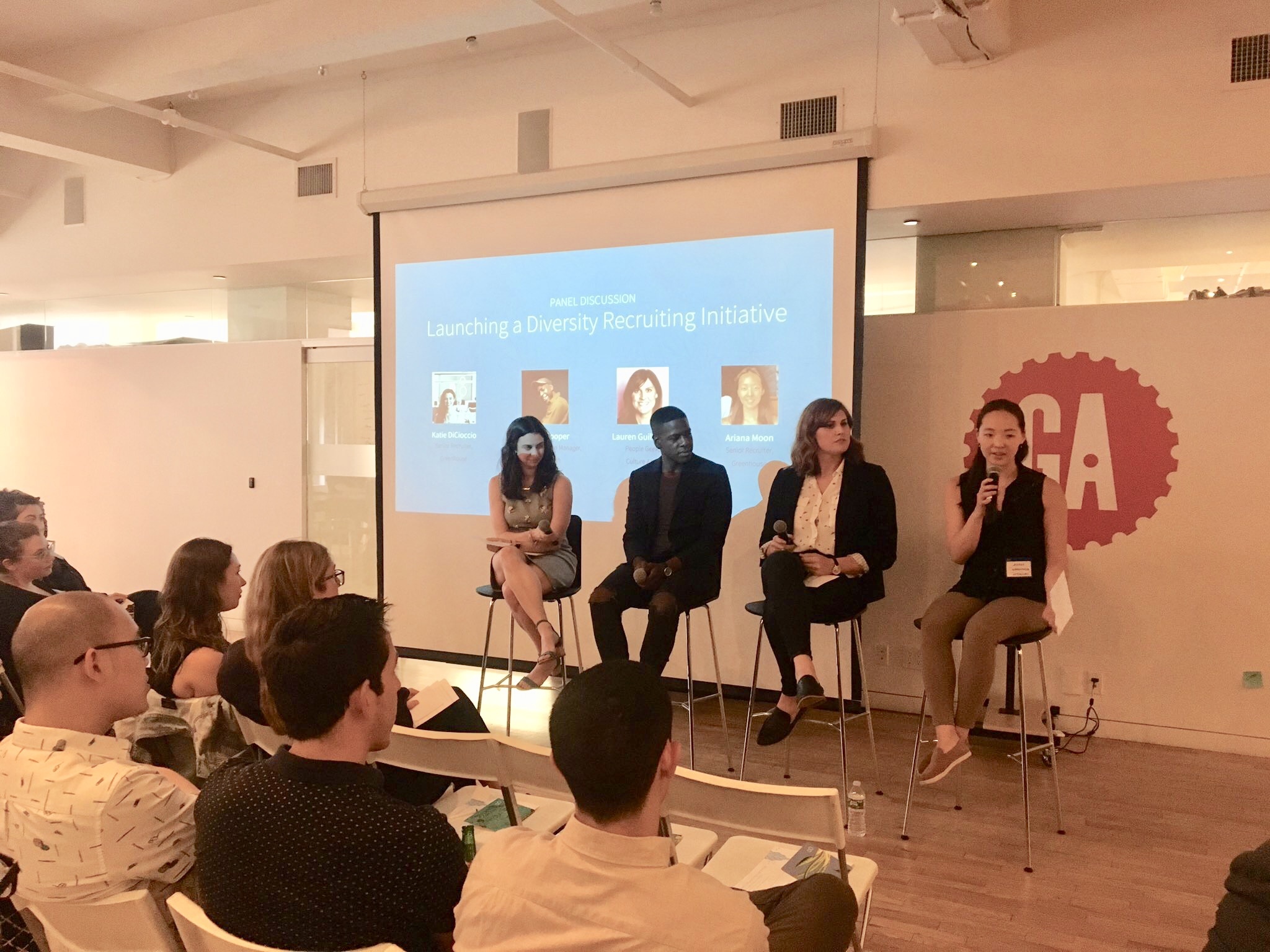 Four speakers from the Launching a Diversity Recruiting Initiative panel