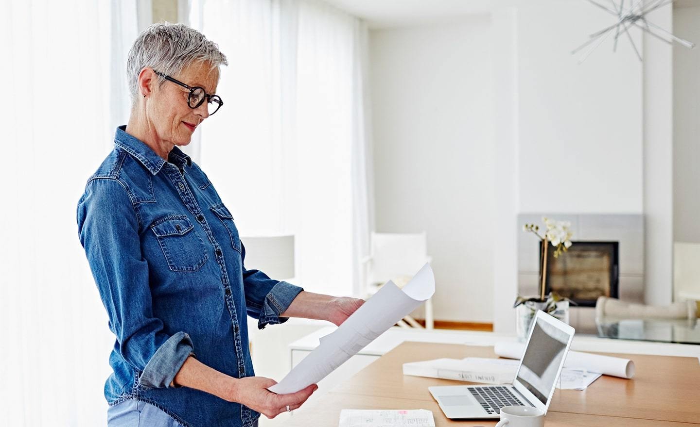 Woman reviewing job applications