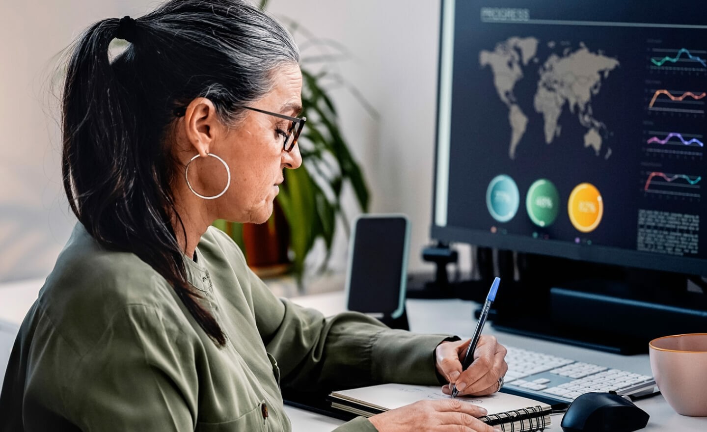 Woman working on computer 1