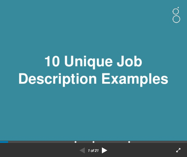 10 Job Description Examples (SlideShare)