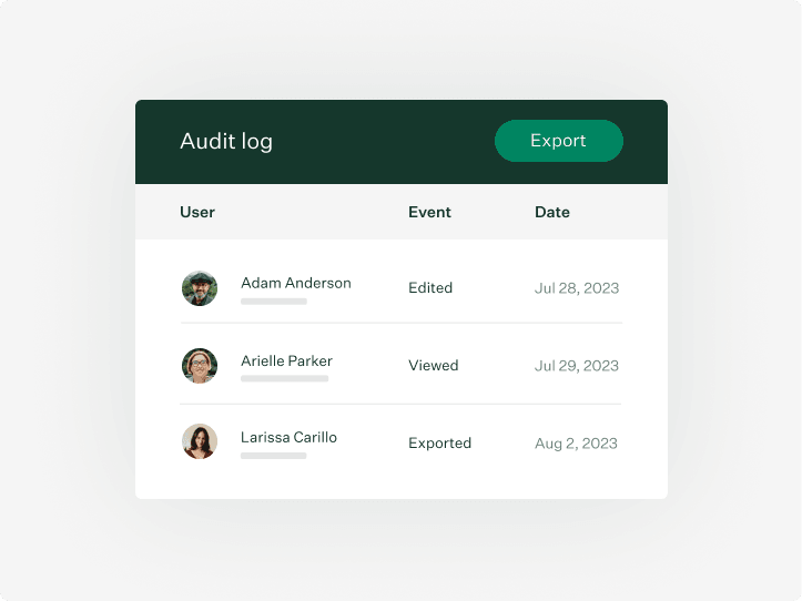 Audit log ui