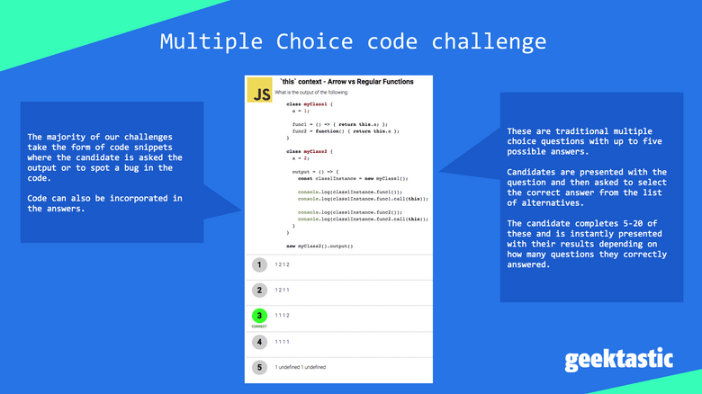 Multi Choice Code Challenge sample