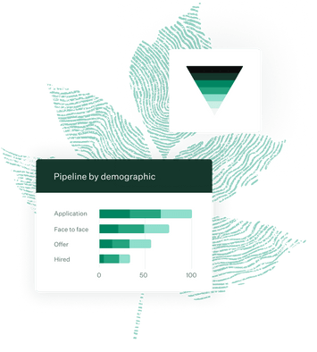 Greenhouse data and charts illustration with green fingerprint leaf