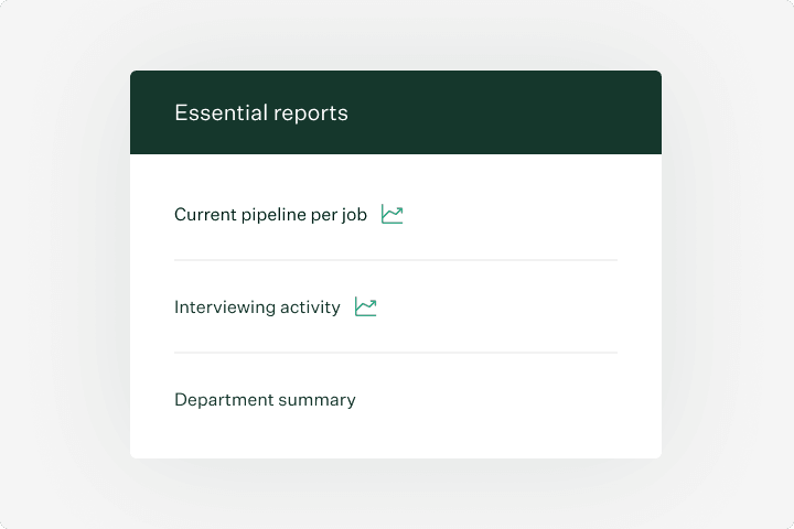 Greenhouse essential pre built reports UI