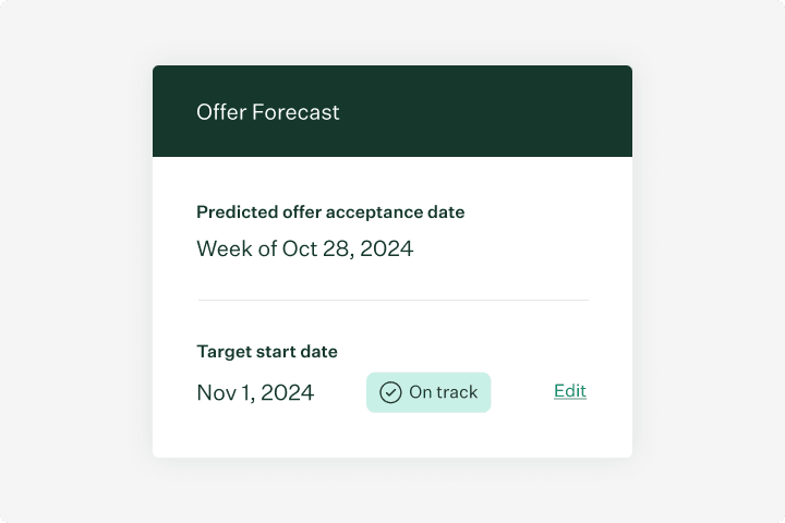 Greenhouse offer forecast UI