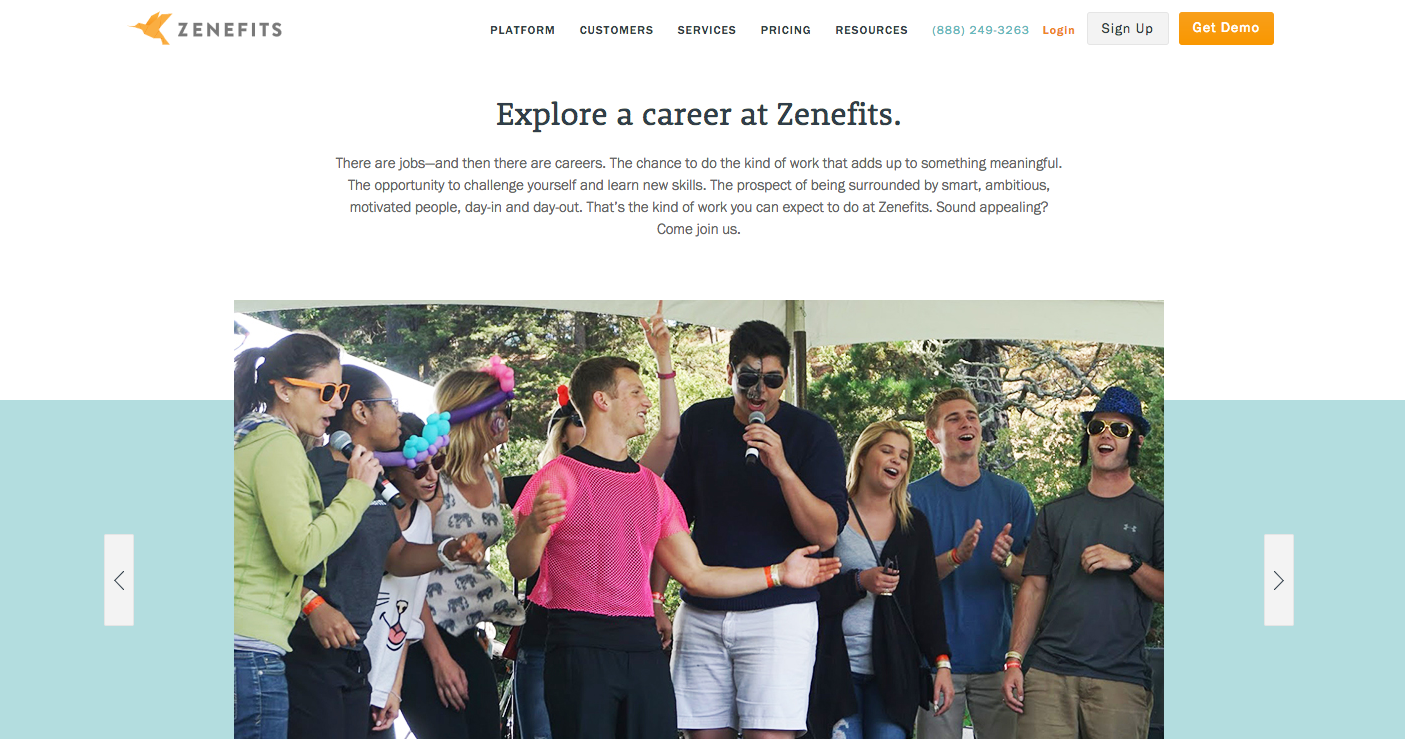 zenefits career page